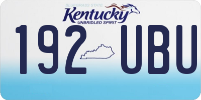 KY license plate 192UBU