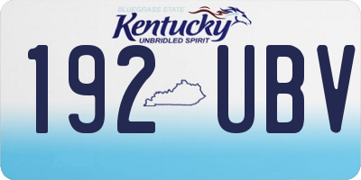 KY license plate 192UBV