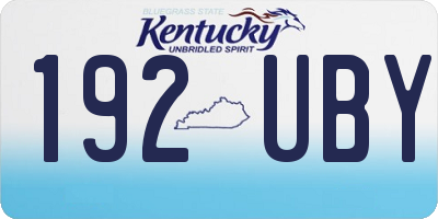 KY license plate 192UBY