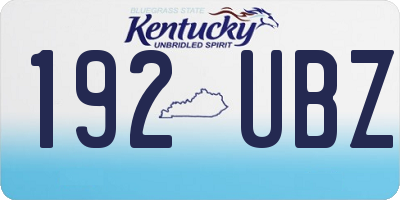 KY license plate 192UBZ