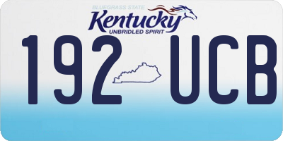 KY license plate 192UCB