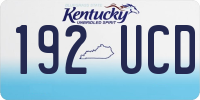KY license plate 192UCD