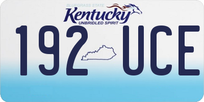 KY license plate 192UCE