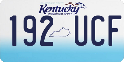 KY license plate 192UCF