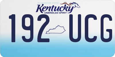 KY license plate 192UCG