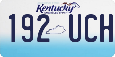 KY license plate 192UCH