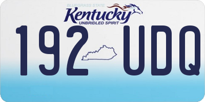 KY license plate 192UDQ