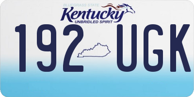 KY license plate 192UGK
