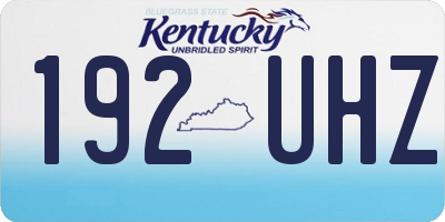 KY license plate 192UHZ