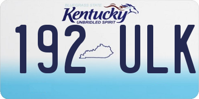 KY license plate 192ULK