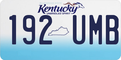 KY license plate 192UMB