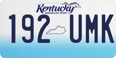 KY license plate 192UMK