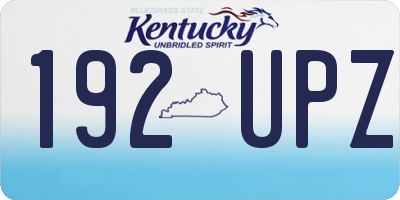 KY license plate 192UPZ