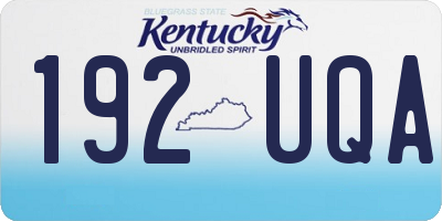 KY license plate 192UQA