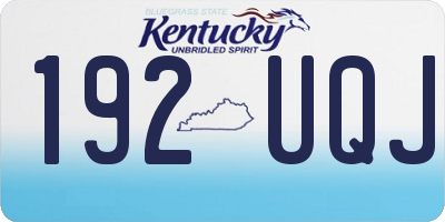 KY license plate 192UQJ