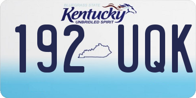 KY license plate 192UQK