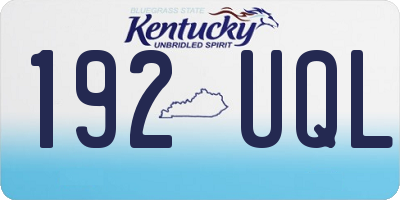 KY license plate 192UQL