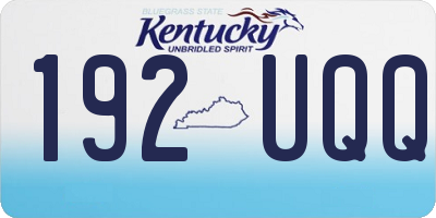 KY license plate 192UQQ