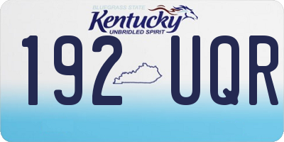KY license plate 192UQR