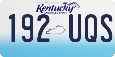 KY license plate 192UQS