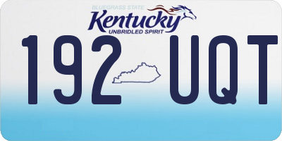 KY license plate 192UQT