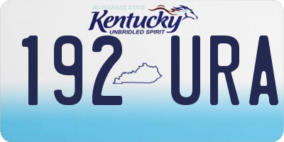 KY license plate 192URA
