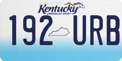 KY license plate 192URB