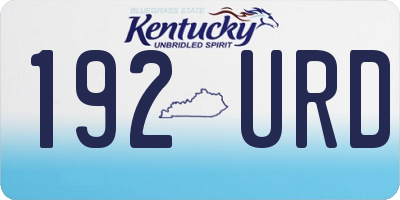 KY license plate 192URD
