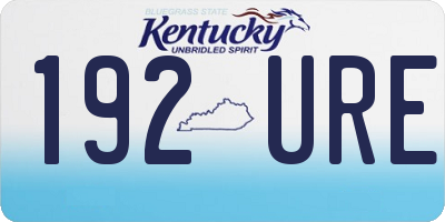 KY license plate 192URE