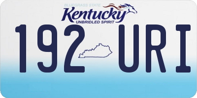 KY license plate 192URI