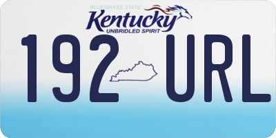 KY license plate 192URL