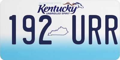 KY license plate 192URR