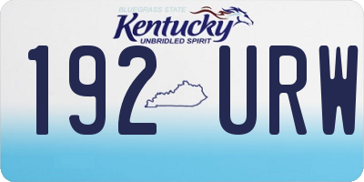 KY license plate 192URW