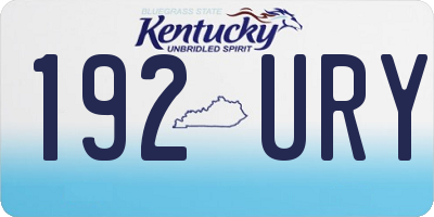 KY license plate 192URY