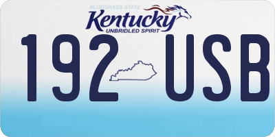 KY license plate 192USB