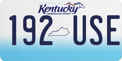 KY license plate 192USE