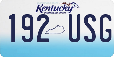 KY license plate 192USG