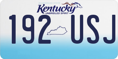 KY license plate 192USJ