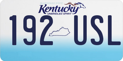 KY license plate 192USL