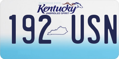 KY license plate 192USN