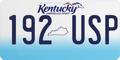 KY license plate 192USP