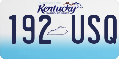 KY license plate 192USQ