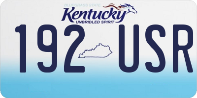 KY license plate 192USR