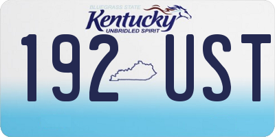 KY license plate 192UST