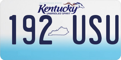 KY license plate 192USU