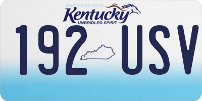 KY license plate 192USV