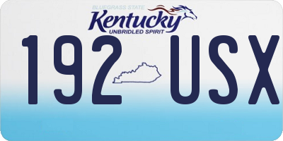 KY license plate 192USX