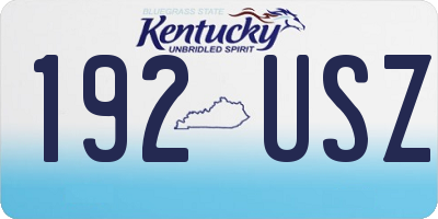KY license plate 192USZ