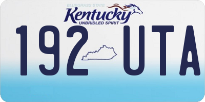 KY license plate 192UTA