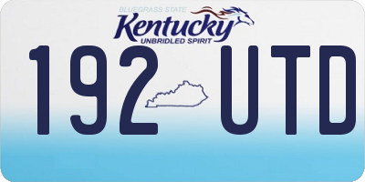 KY license plate 192UTD
